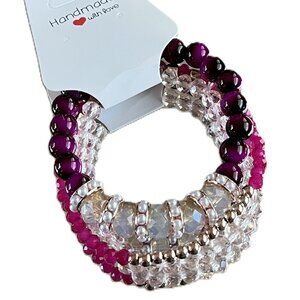 Charmze Stackable Stretch Beads Multicolor Bracelet Set of Three NEW